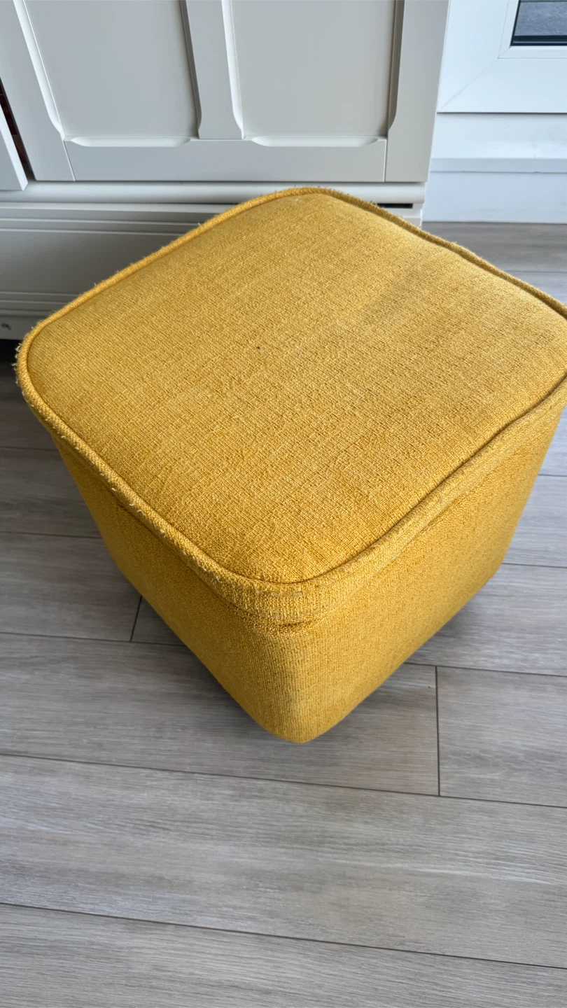 Yellow Storage Ottoman Pouf