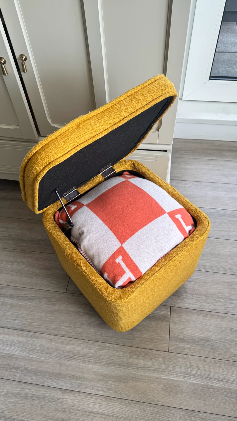 Yellow Storage Ottoman Pouf - photo 2