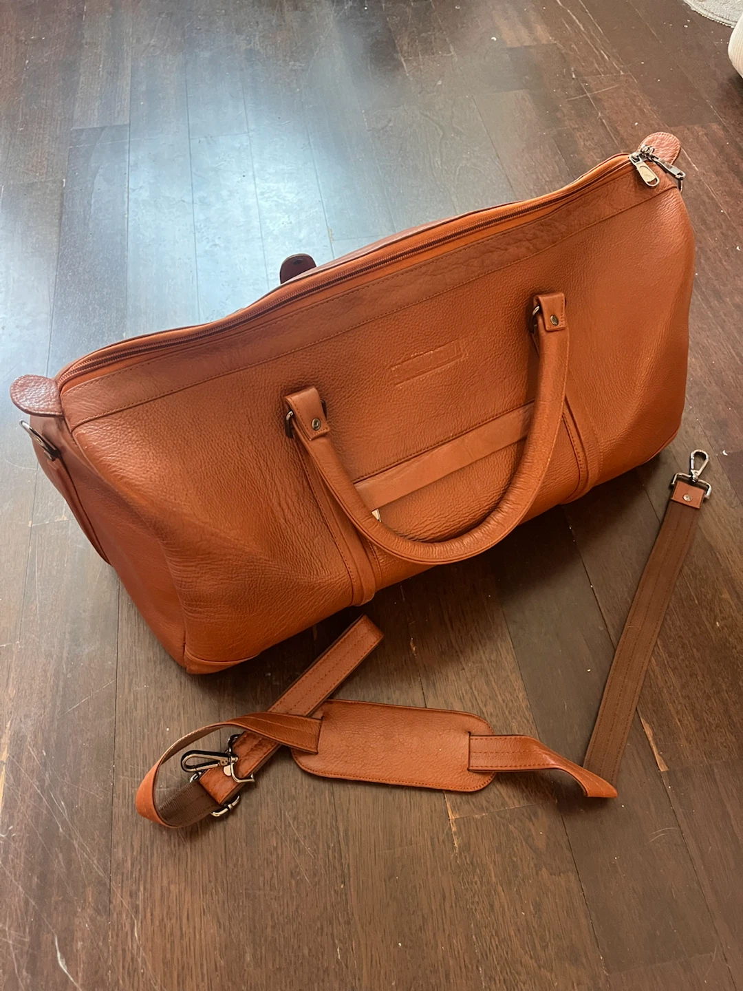 Vintage Brown Leather Duffle Bag Weekender Travel Bag