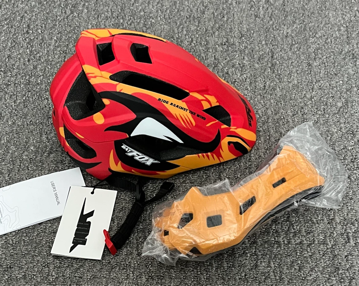 BATFOX Red & Yellow Kids Bike Helmet