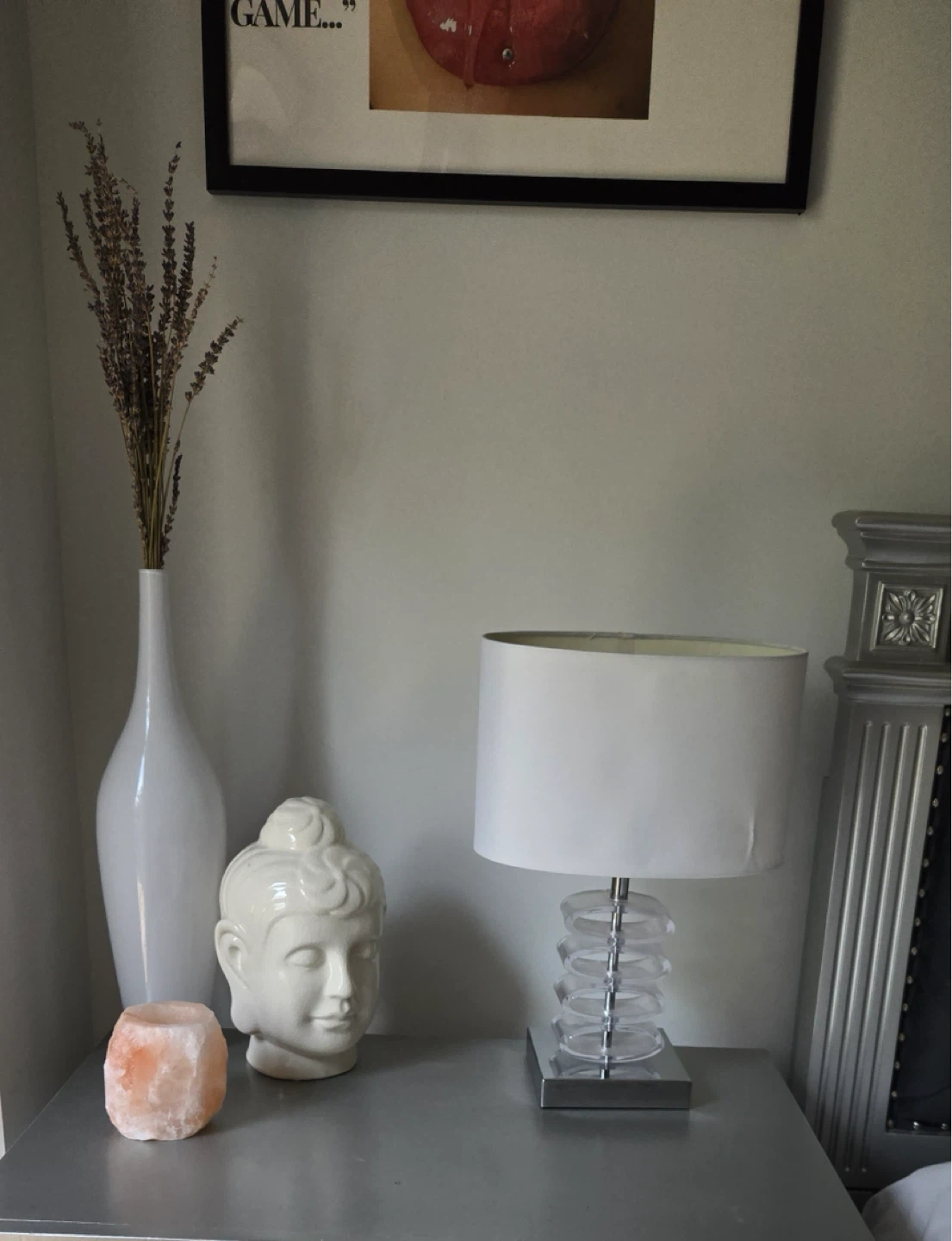 White Drum Lampshade Table Lamp