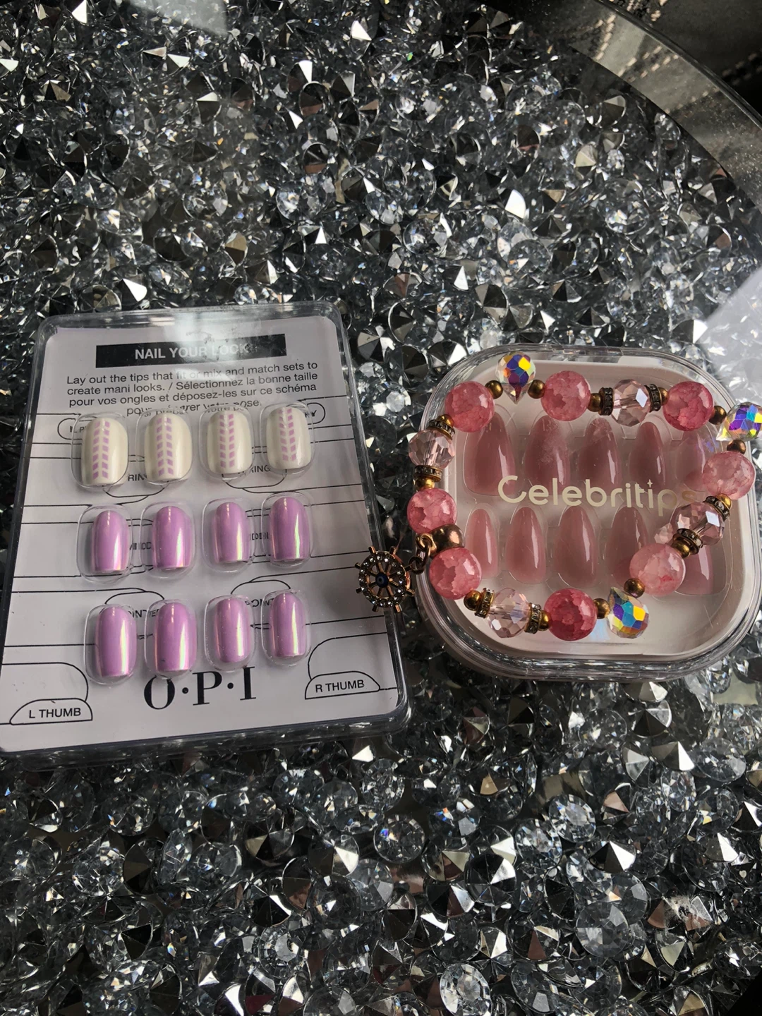NEW OPI & Celebritees Press-On Nails Set with Bracelet