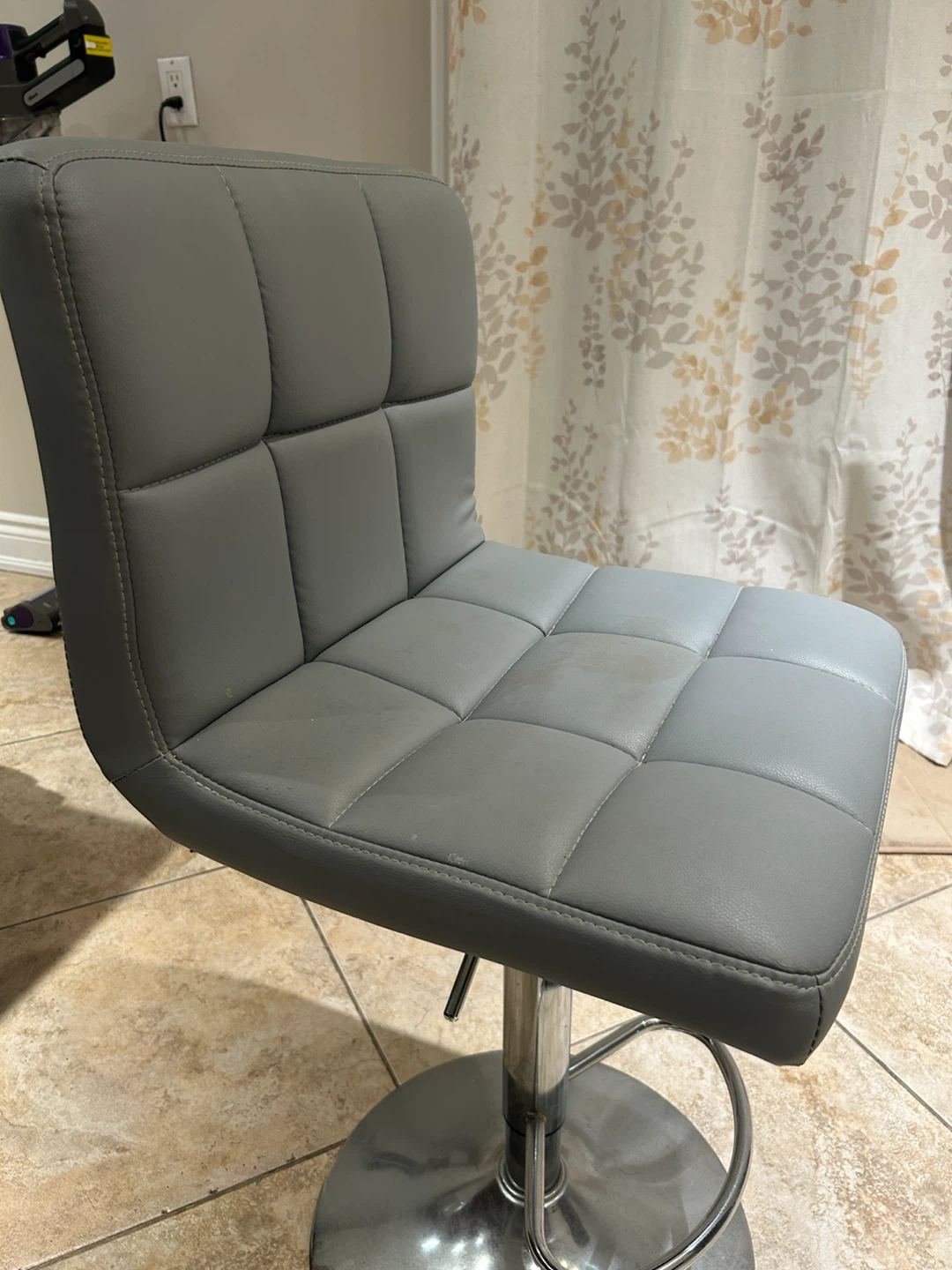 Grey Faux Leather Bar Stool - photo 4