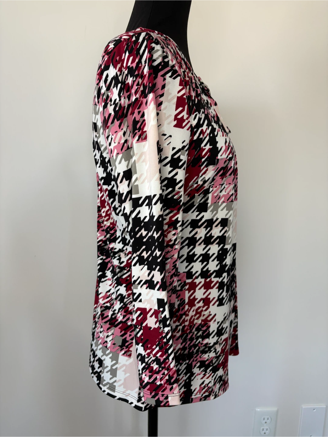 M - NEW WITH TAG! Karl Lagerfeld Paris Houndstooth blouse - photo 2