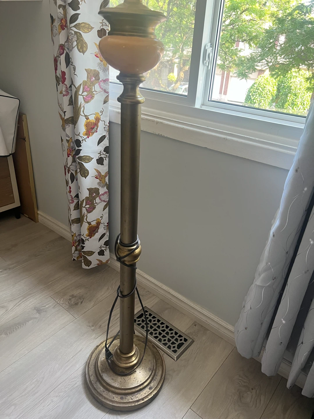Vintage Floor Lamp with Tan Shade