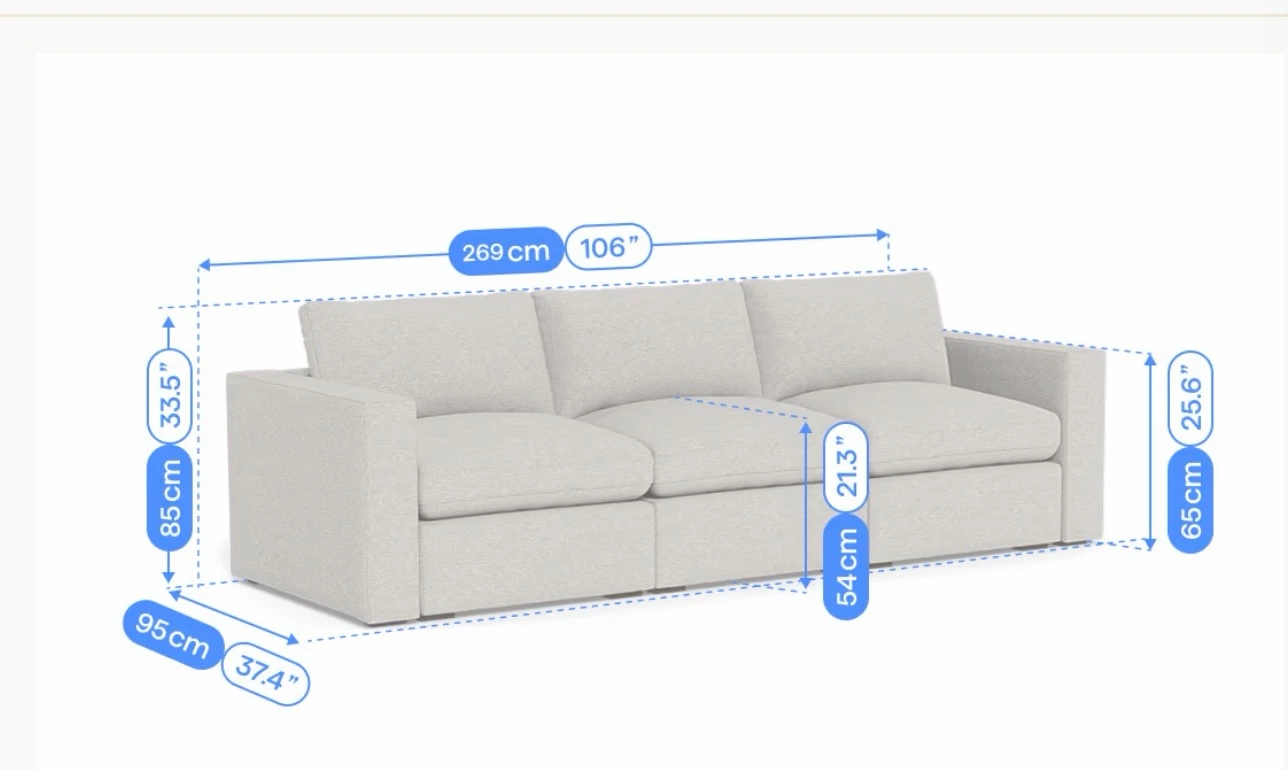 Cream Modular Sofa with Ottoman
