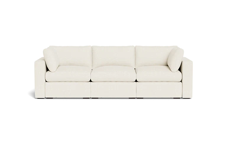 Cream Modular Sofa with Ottoman - photo 2