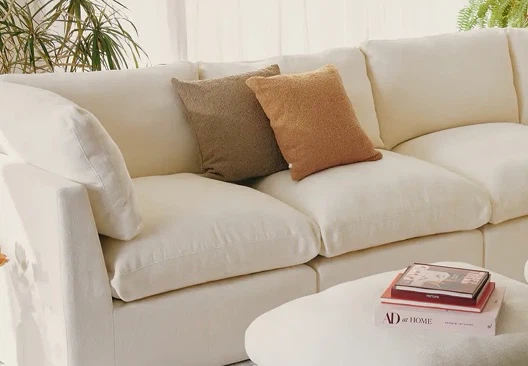 Cream Modular Sofa with Ottoman - photo 3