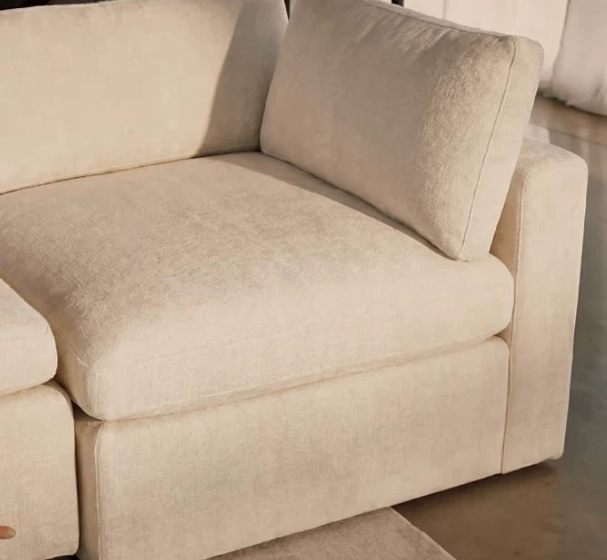Cream Modular Sofa with Ottoman - photo 4