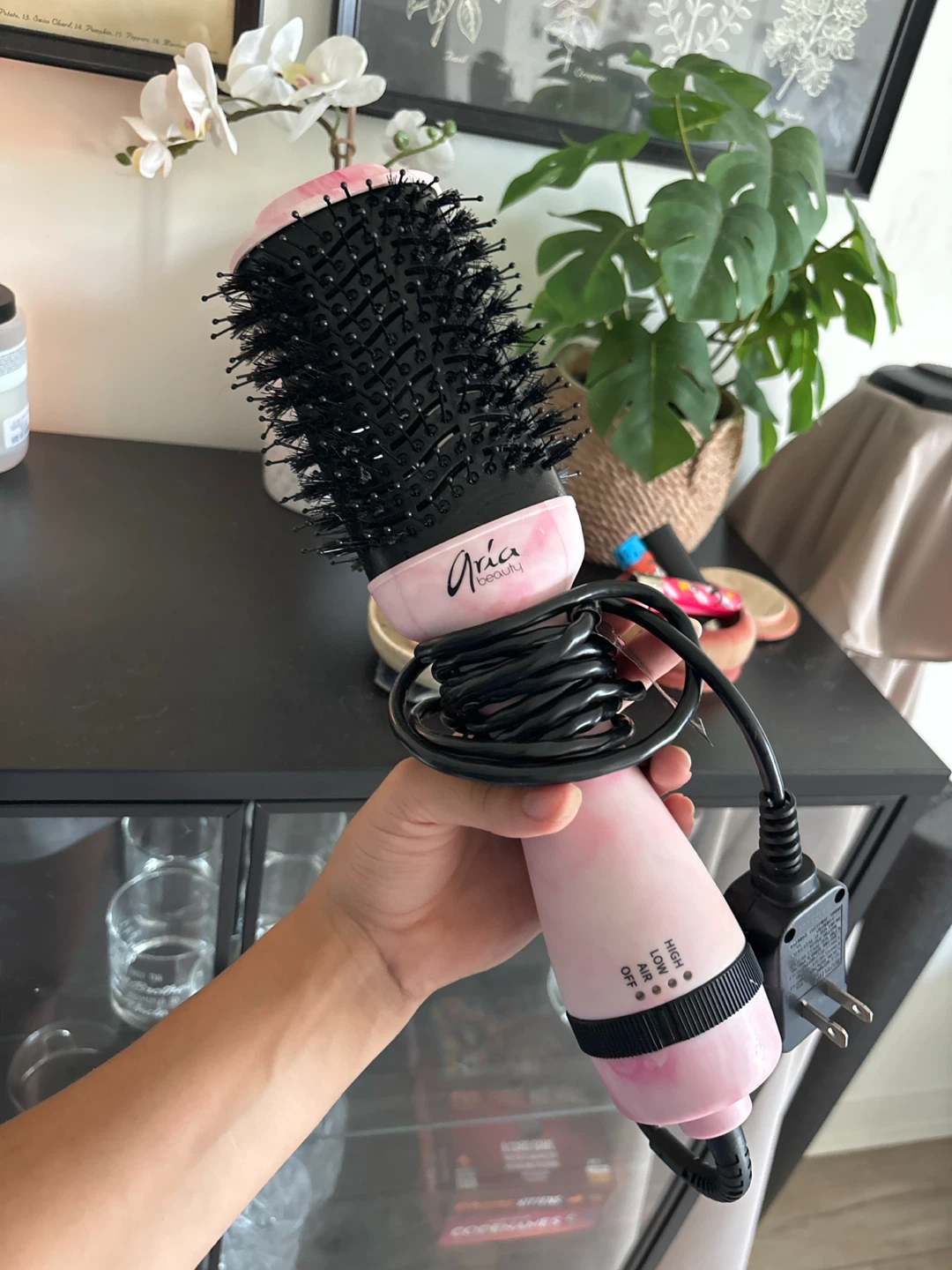 Aria Beauty One Step Hair Dryer Brush - Pink Marble - photo 2