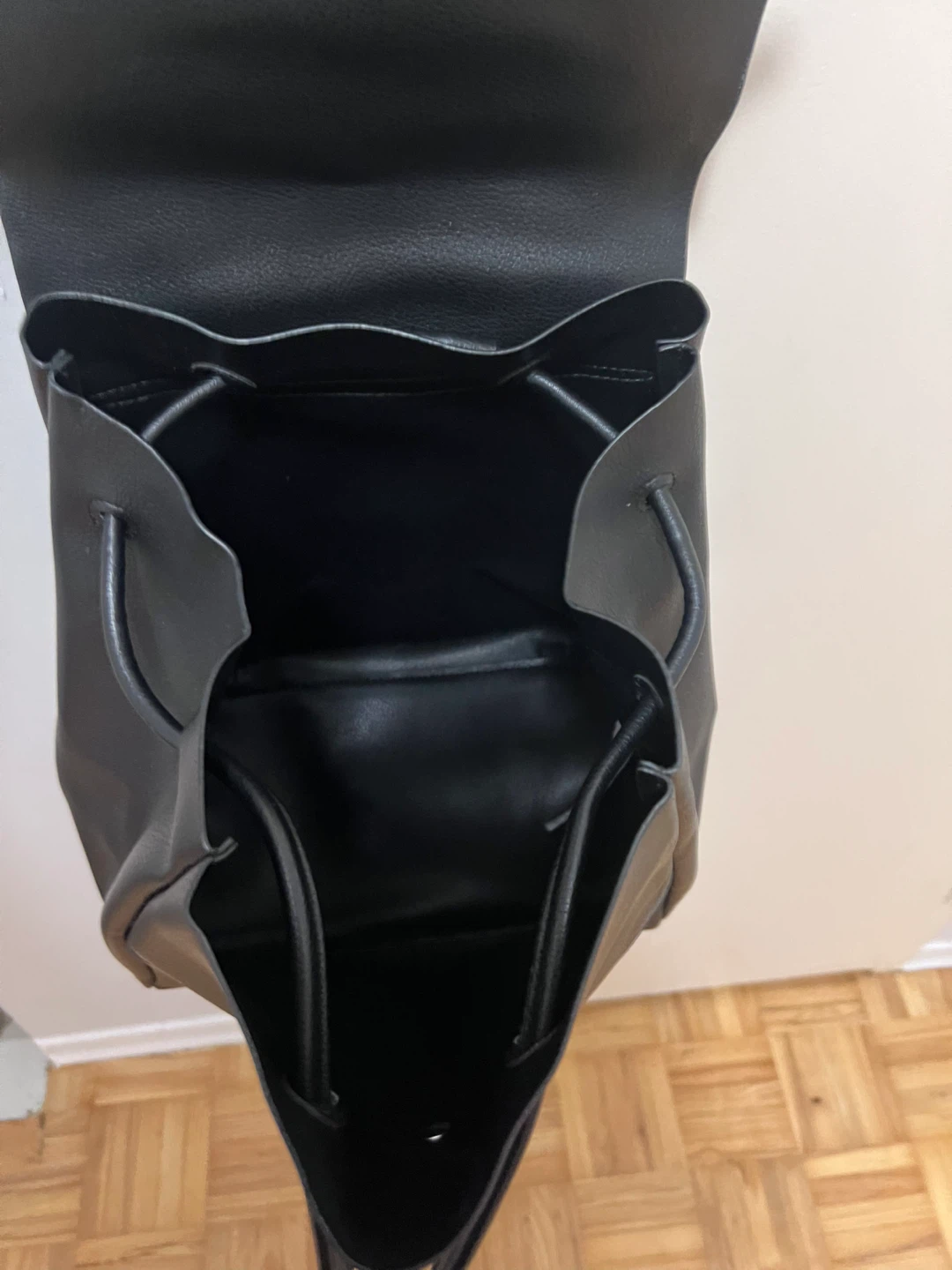 Black Faux Leather Backpack - photo 3