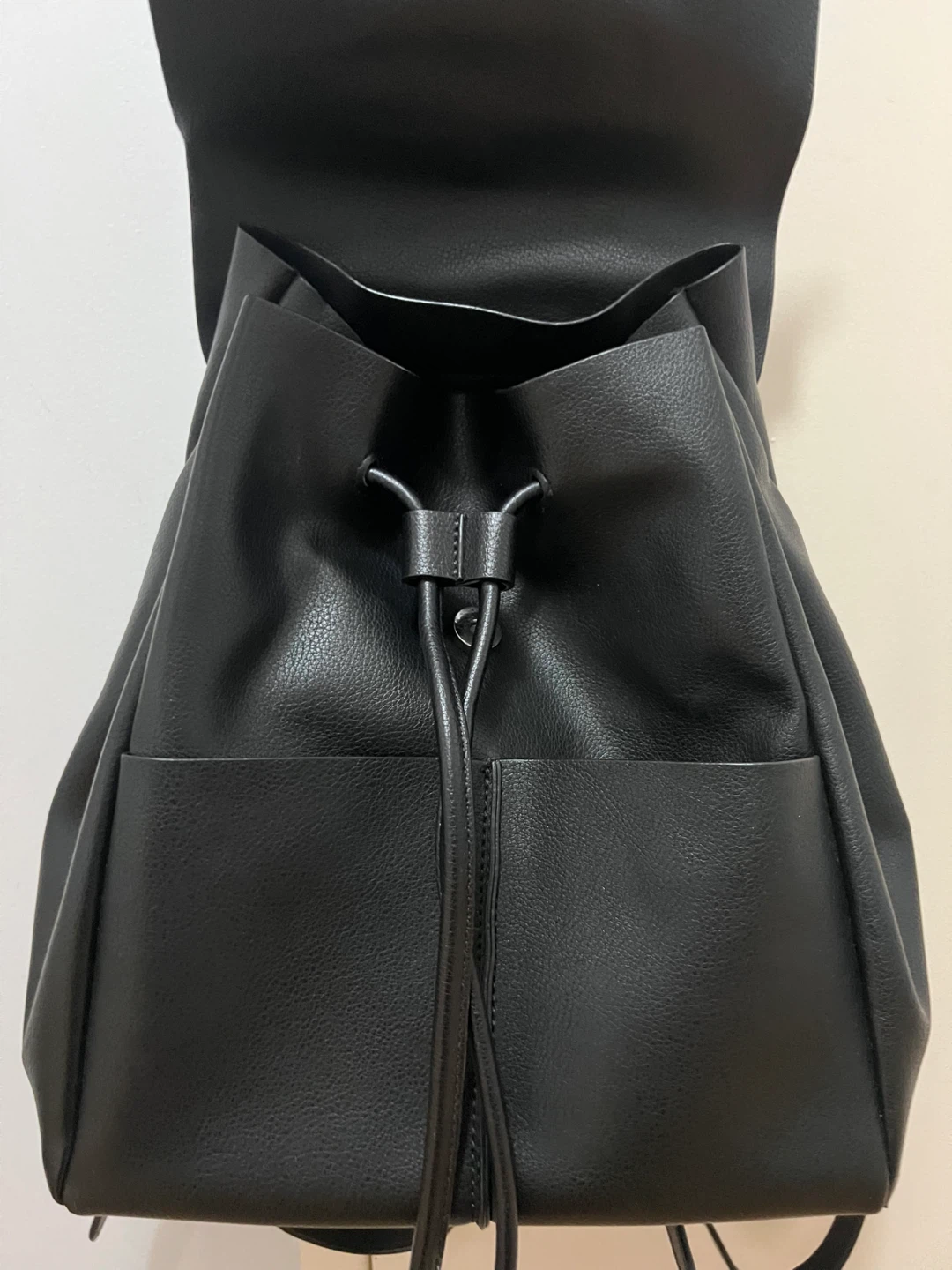 Black Faux Leather Backpack - photo 2