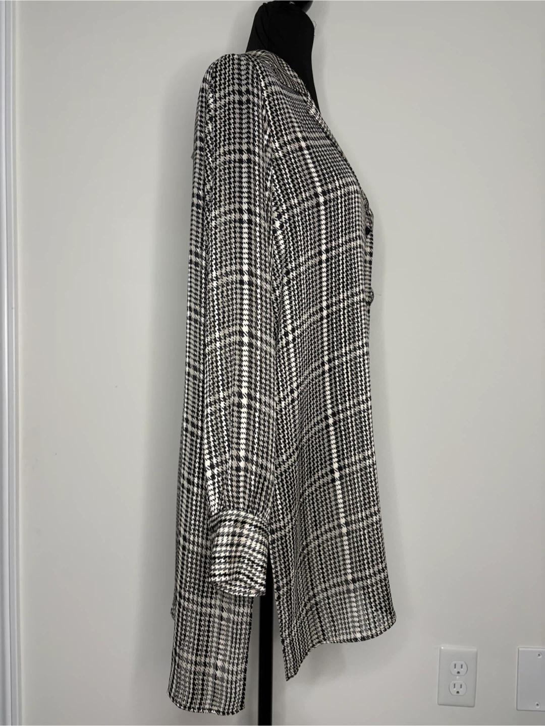 M (lose fit) - NEW WITH TAG! ZARA Houndstooth Long Sleeve Shirt - photo 4