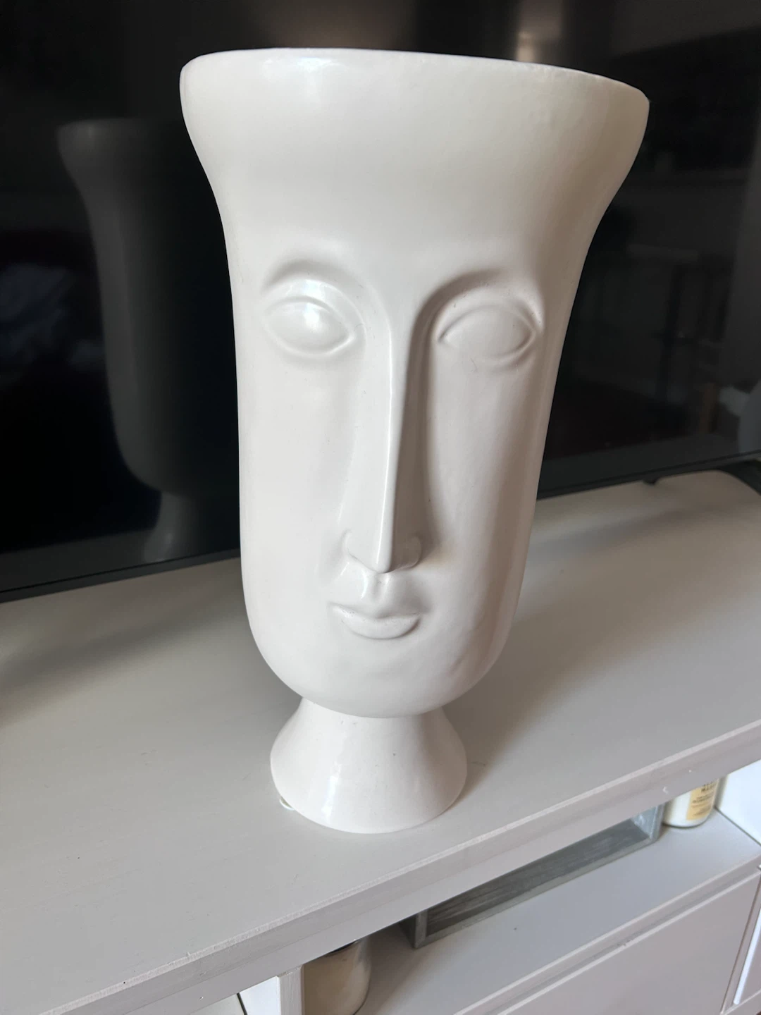 White Ceramic Face Vase