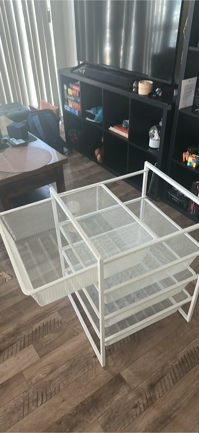 White 4-Tier Mesh Drawer Storage Unit