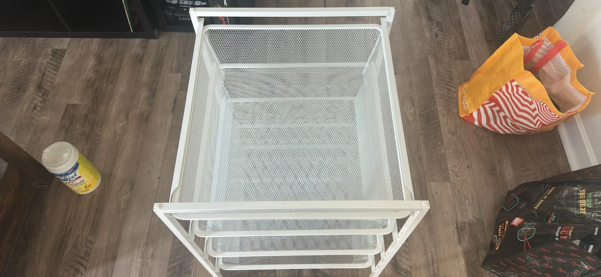 White 4-Tier Mesh Drawer Storage Unit - photo 2