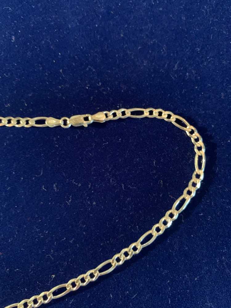 Italy-Sterling Silver Figaro Chain Necklace - photo 2