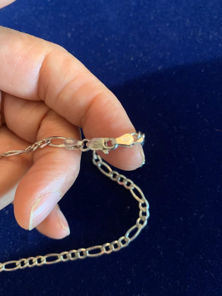 Italy-Sterling Silver Figaro Chain Necklace - photo 4