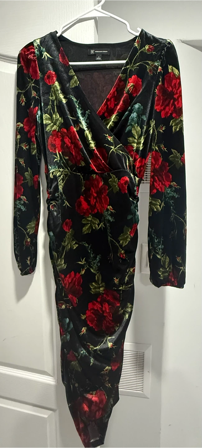 INC International Concepts Velvet Floral Dress
