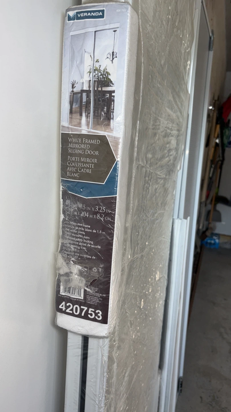 Veranda White Framed Mirrored Sliding Door - photo 4