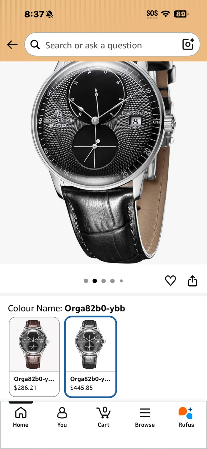 Reef Tiger Automatic Watch with Brown Leather Strap