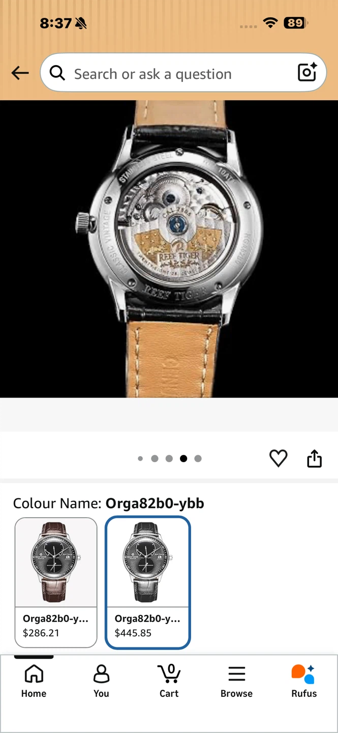 Reef Tiger Automatic Watch with Brown Leather Strap - photo 2