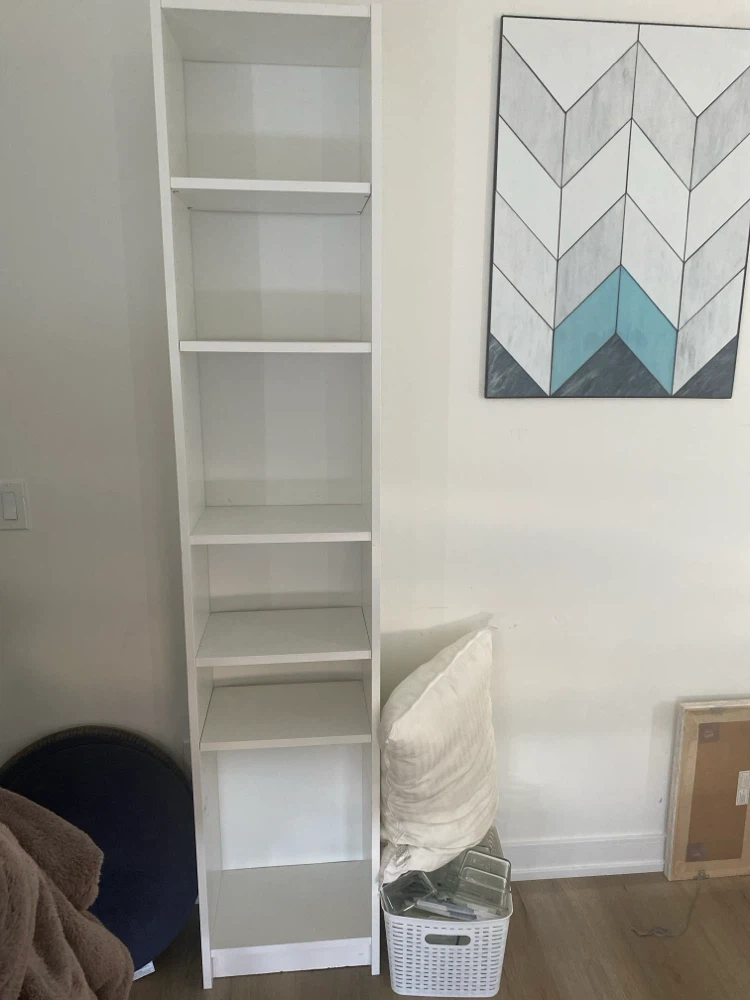 White 6-Shelf Tall Bookcase
