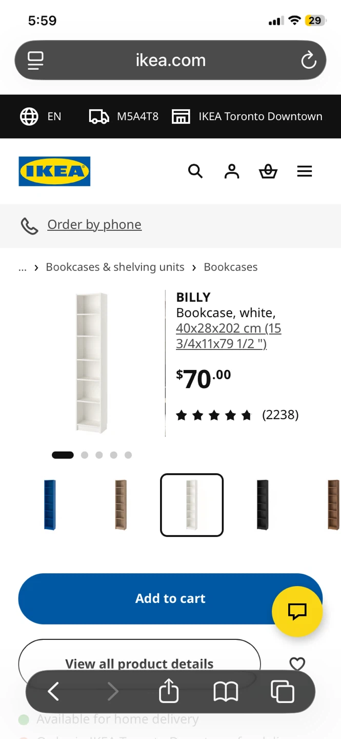 White 6-Shelf Tall Bookcase - photo 2