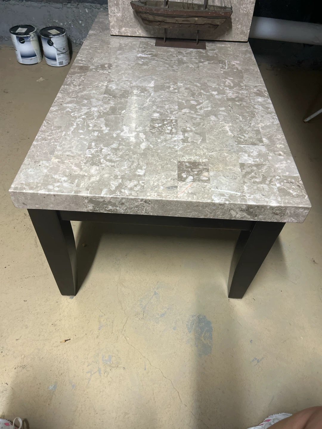 Rectangular Coffee Table with Stone Top