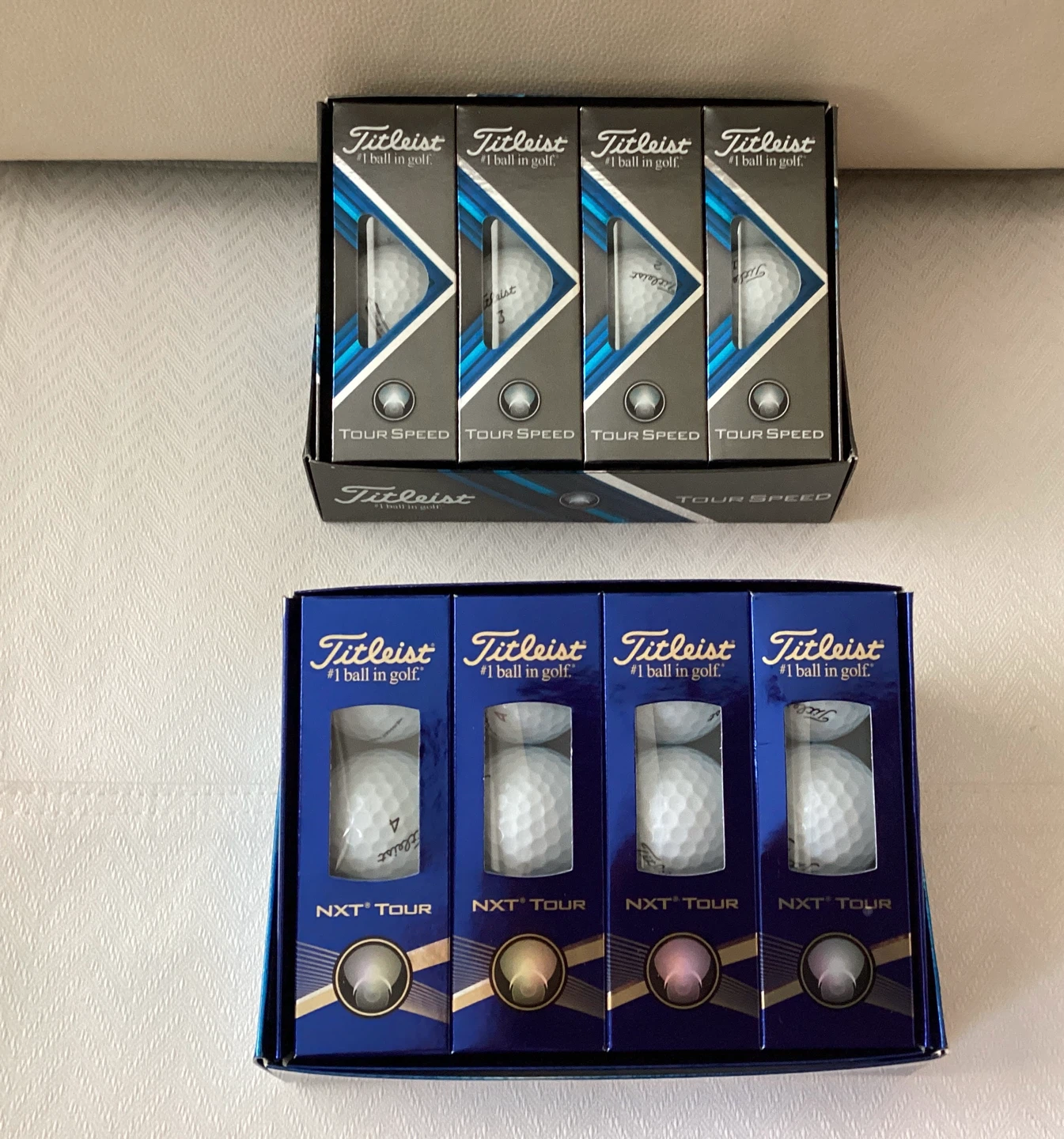 New! Titleist NXT Tour & Tour Speed Golf Balls 2 Boxes (2 Dozen)