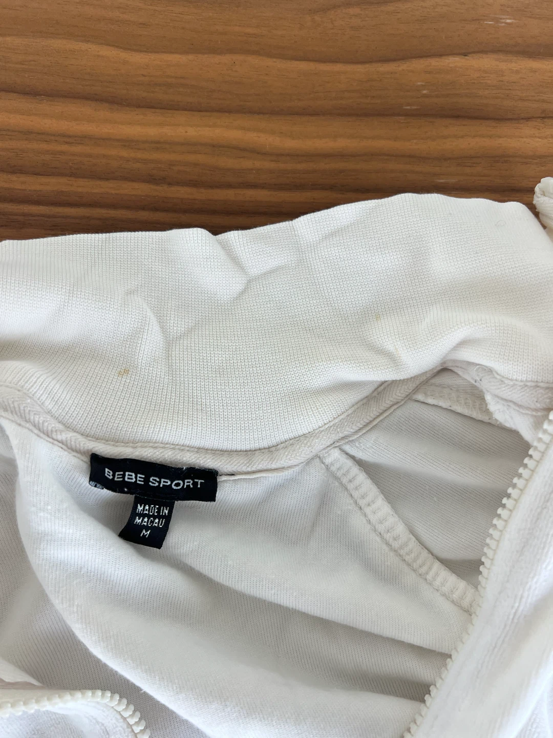 Bebe Sport crop Velour Zip-Up Hoodie white - photo 3