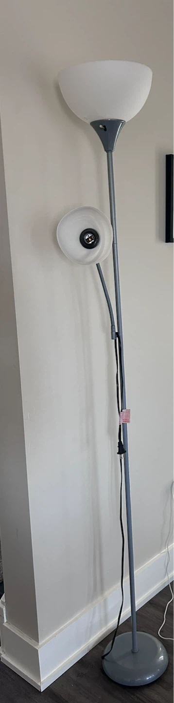 Grey Floor Lamp with Reading Light - photo 2