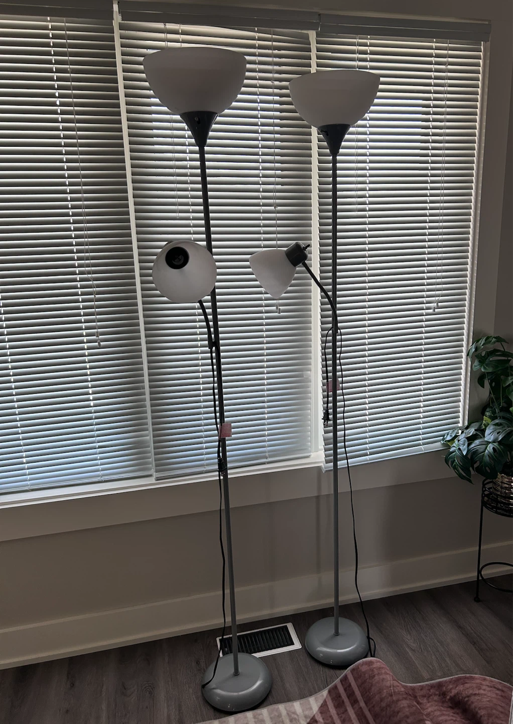 Grey Floor Lamp with Reading Light