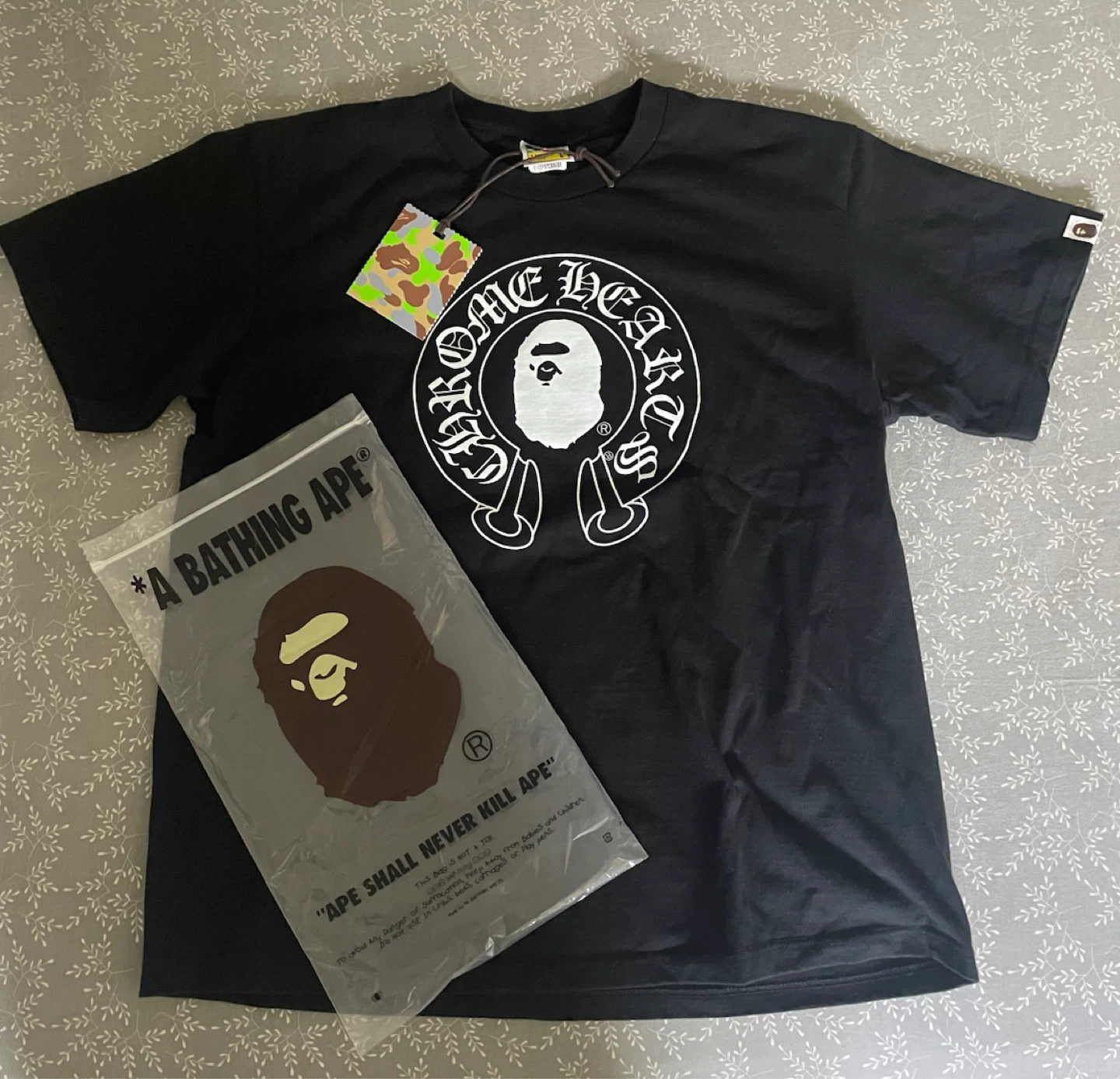 A Bathing Ape x Chrome Hearts T-Shirt Black Size L