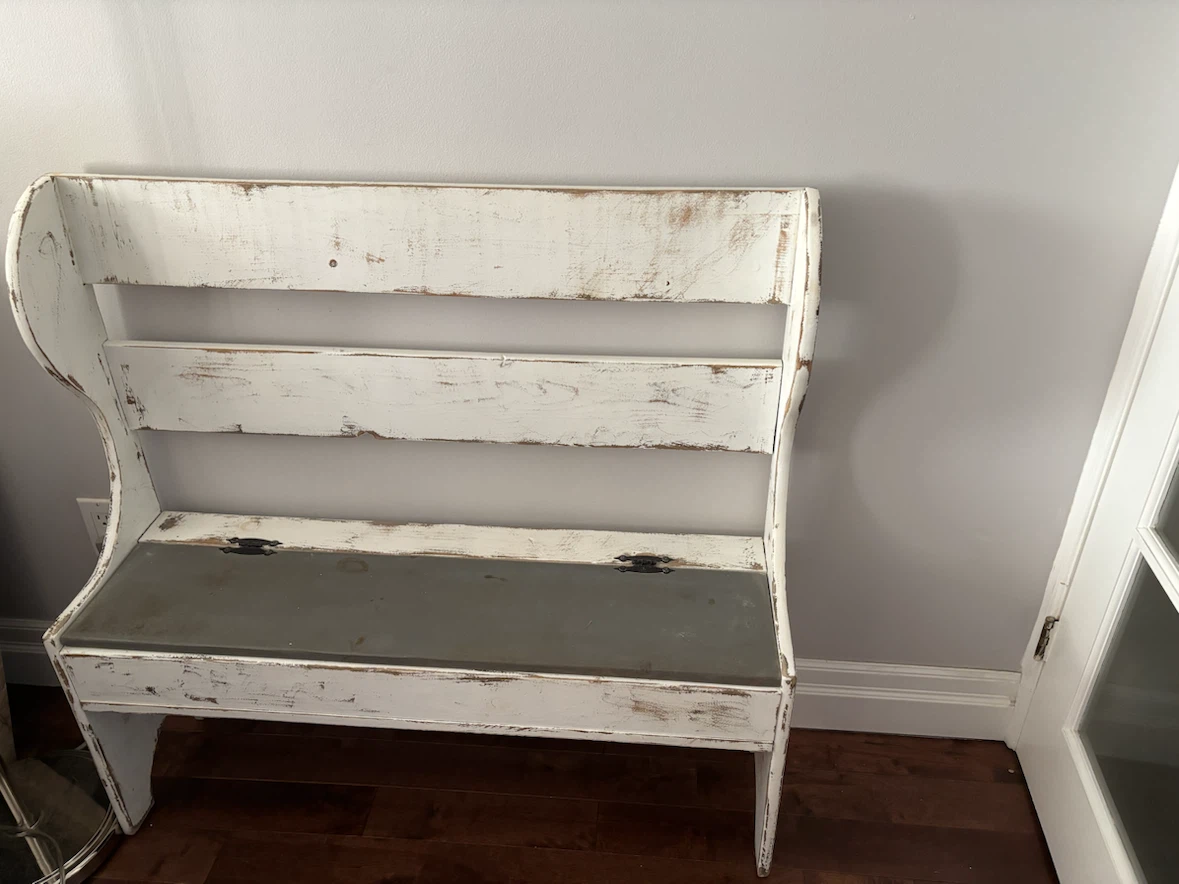 White farmhouse bench - photo 2