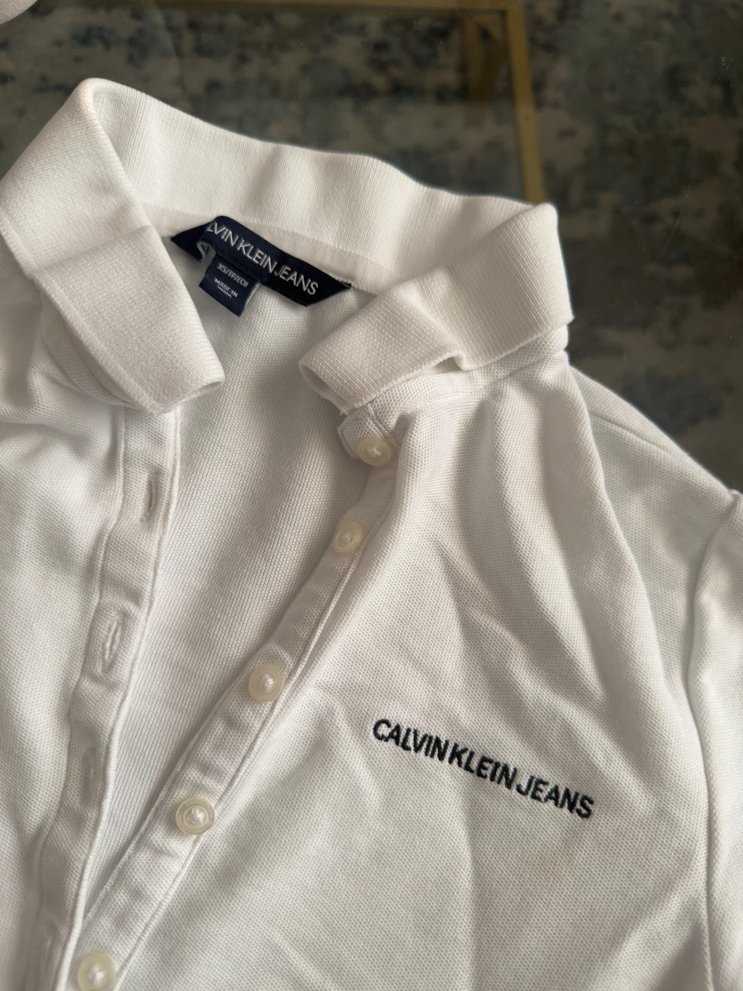 Calvin Klein Jeans White Polo Shirt – Size XS - photo 2