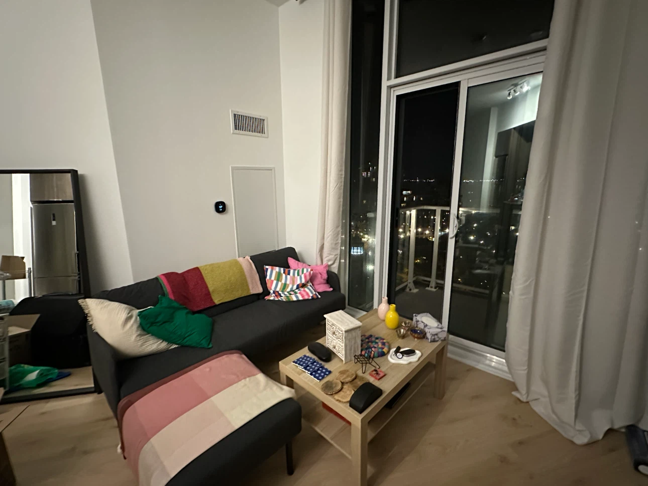 GLOSTAD IKEA couch with LACK coffee table