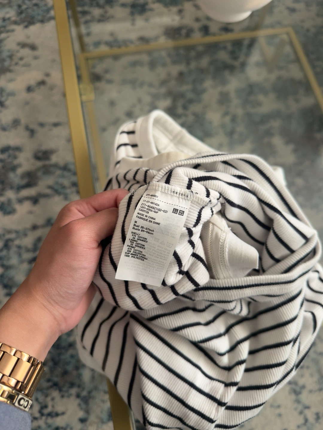 Uniqlo Ribbed Striped Cropped Tank Top - Size L - photo 2