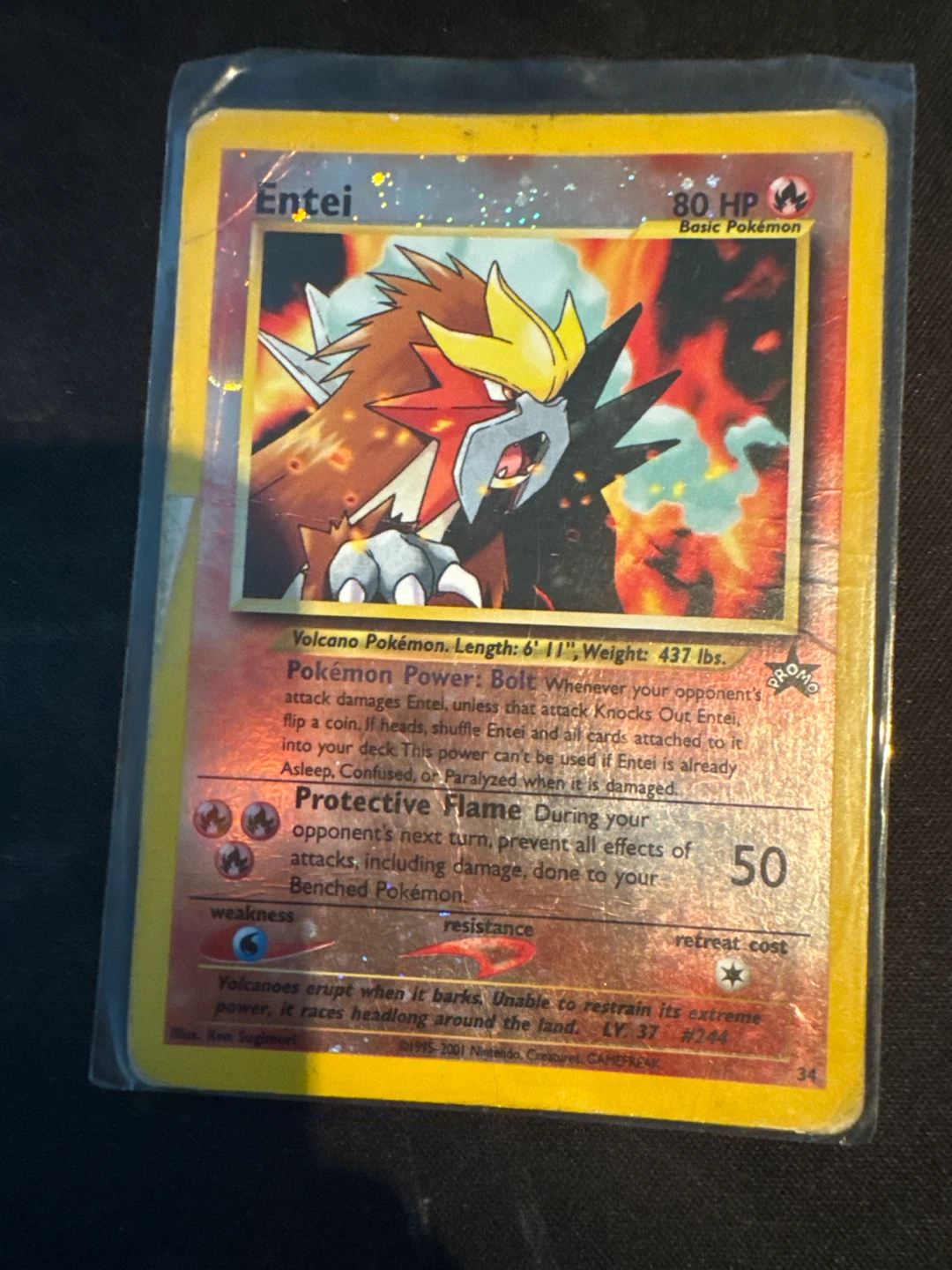Pokemon Entei Black Star Reverse Holo Promo Card
