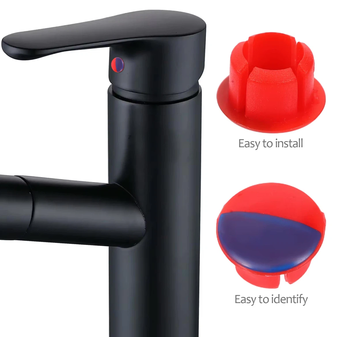 Hot & Cold Water Faucet Indicator 5 PCS Red & Blue Sign - photo 3