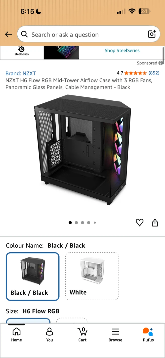 NZXT H6 Flow RGB Mid-Tower Airflow Case