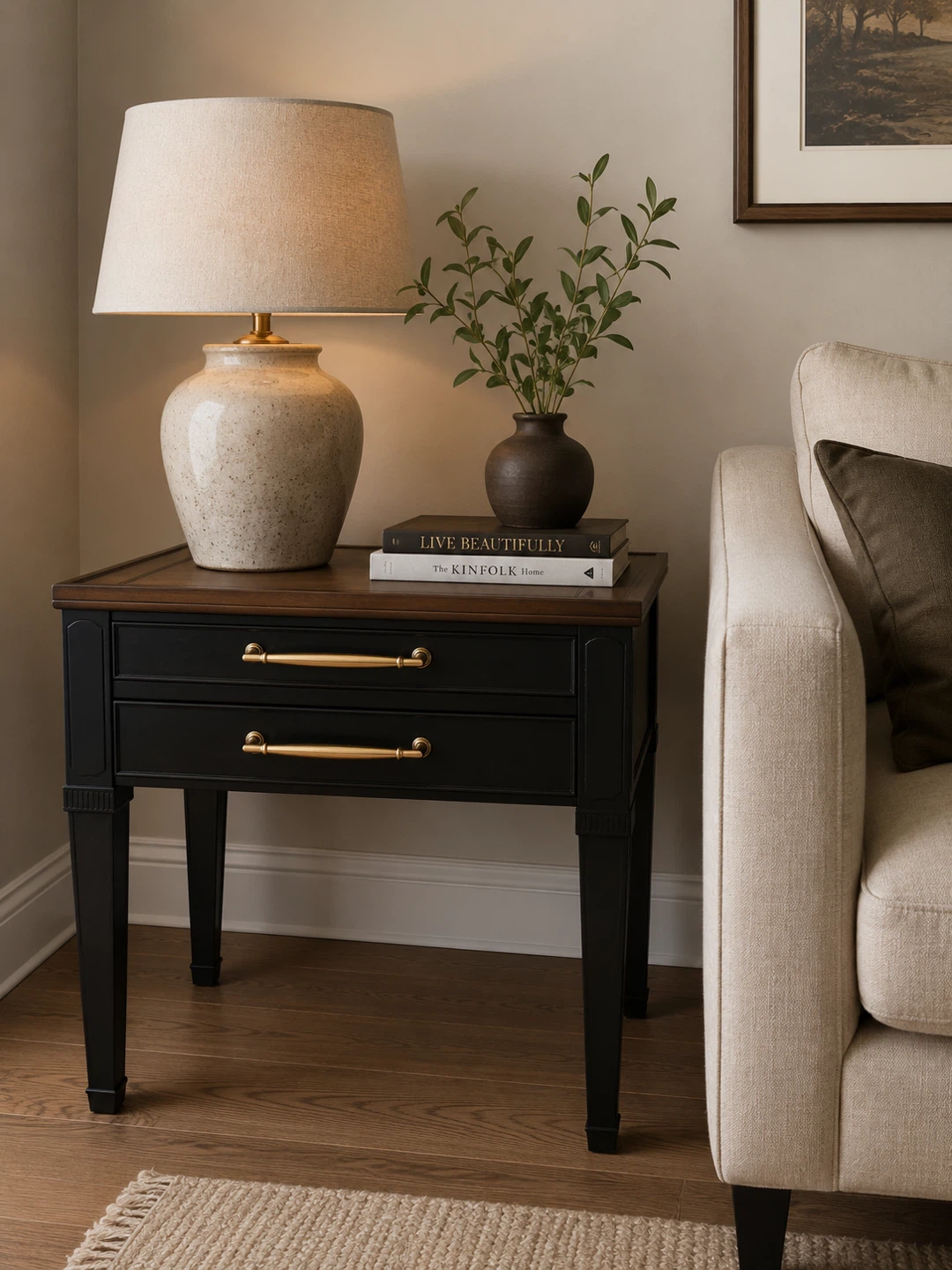 Newly Refinished Solid Wood Side Table/End Table/Nightstand
