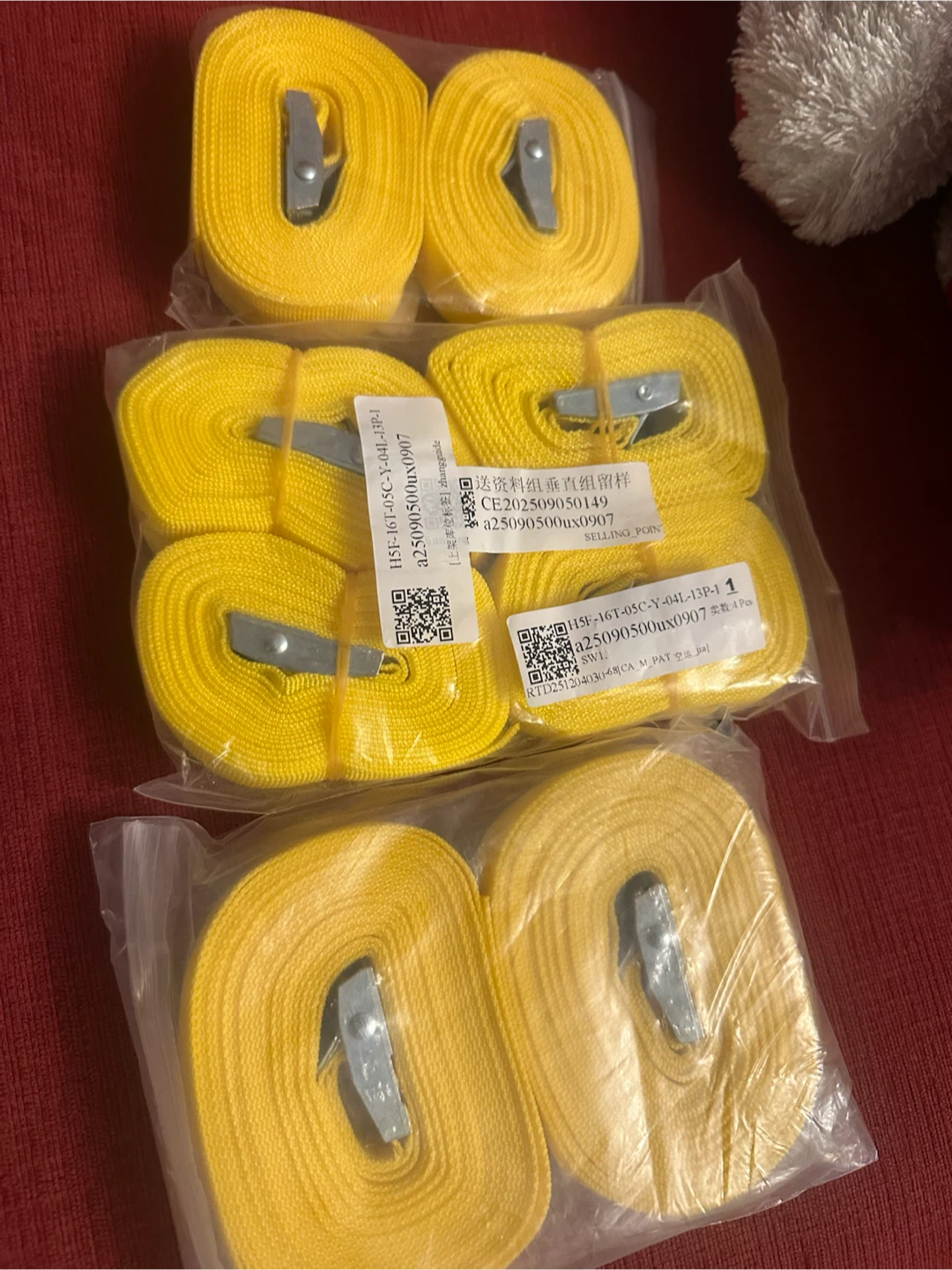 Yellow Ratchet Tie Down Straps pack of 8