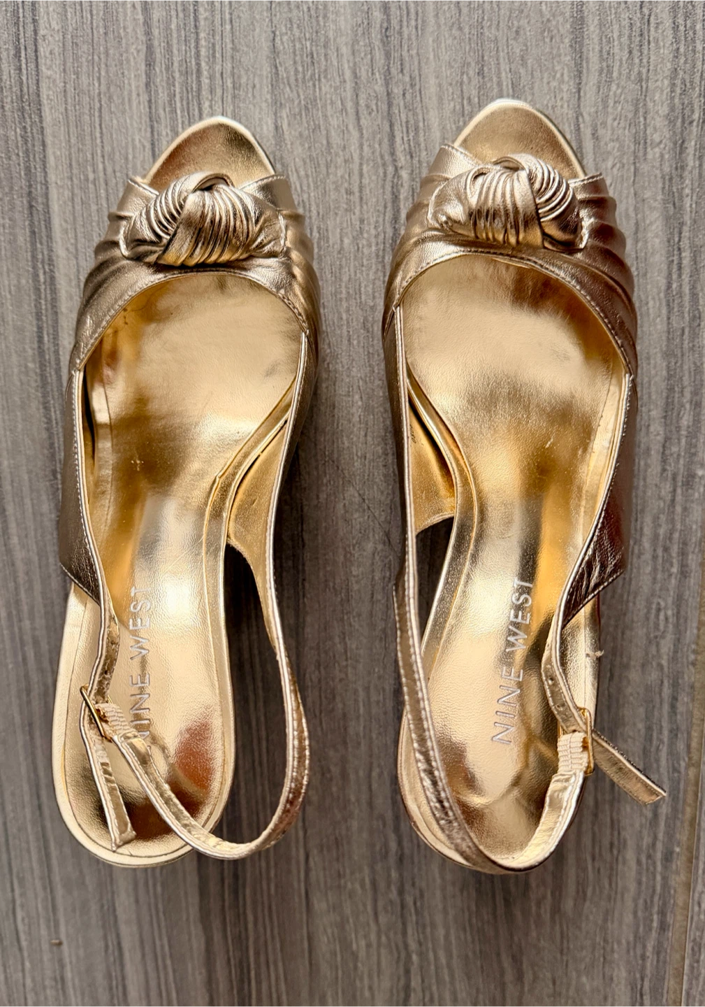 Nine West Gold Slingback Heels