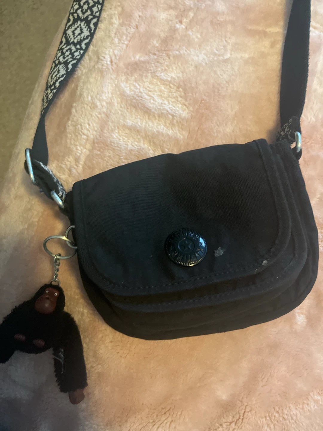 Kipling Black Crossbody Bag with Monkey Keychain - photo 2