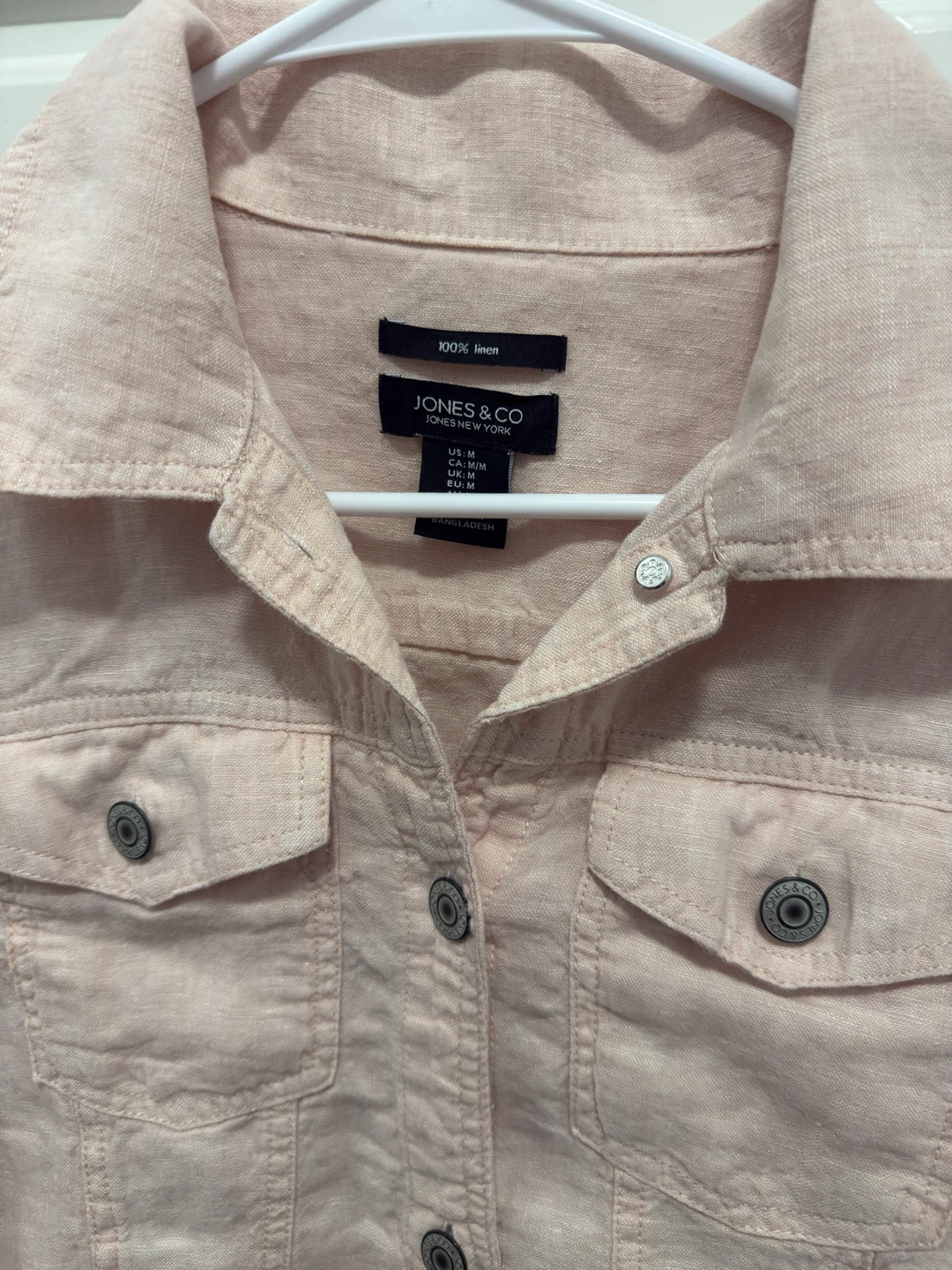 Jones & Co. Blush Pink Linen Blend Jacket – Size M - photo 2