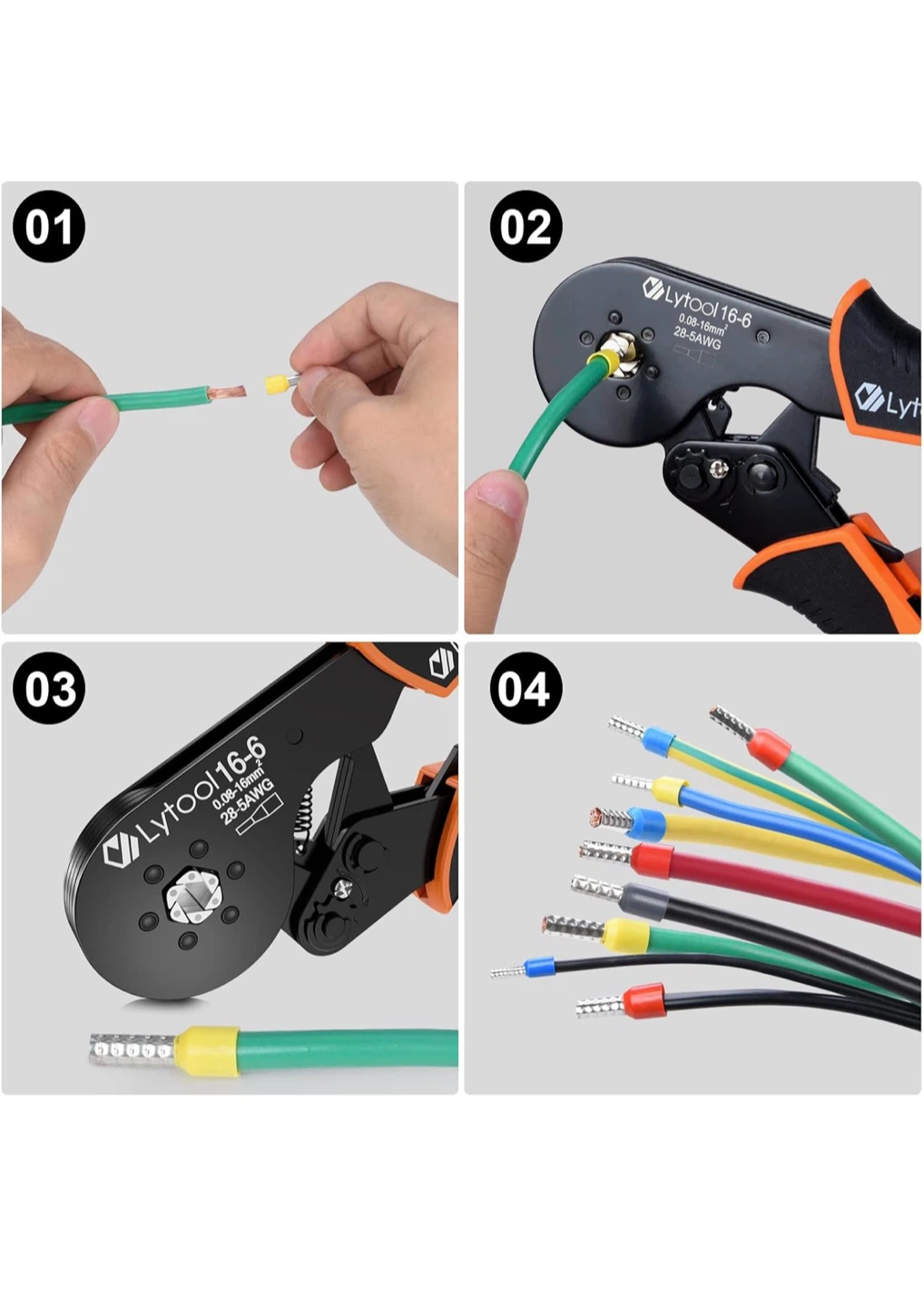 Lytool 16-6 Crimping Pliers 0.08-16mm² 28-5AWG - photo 4