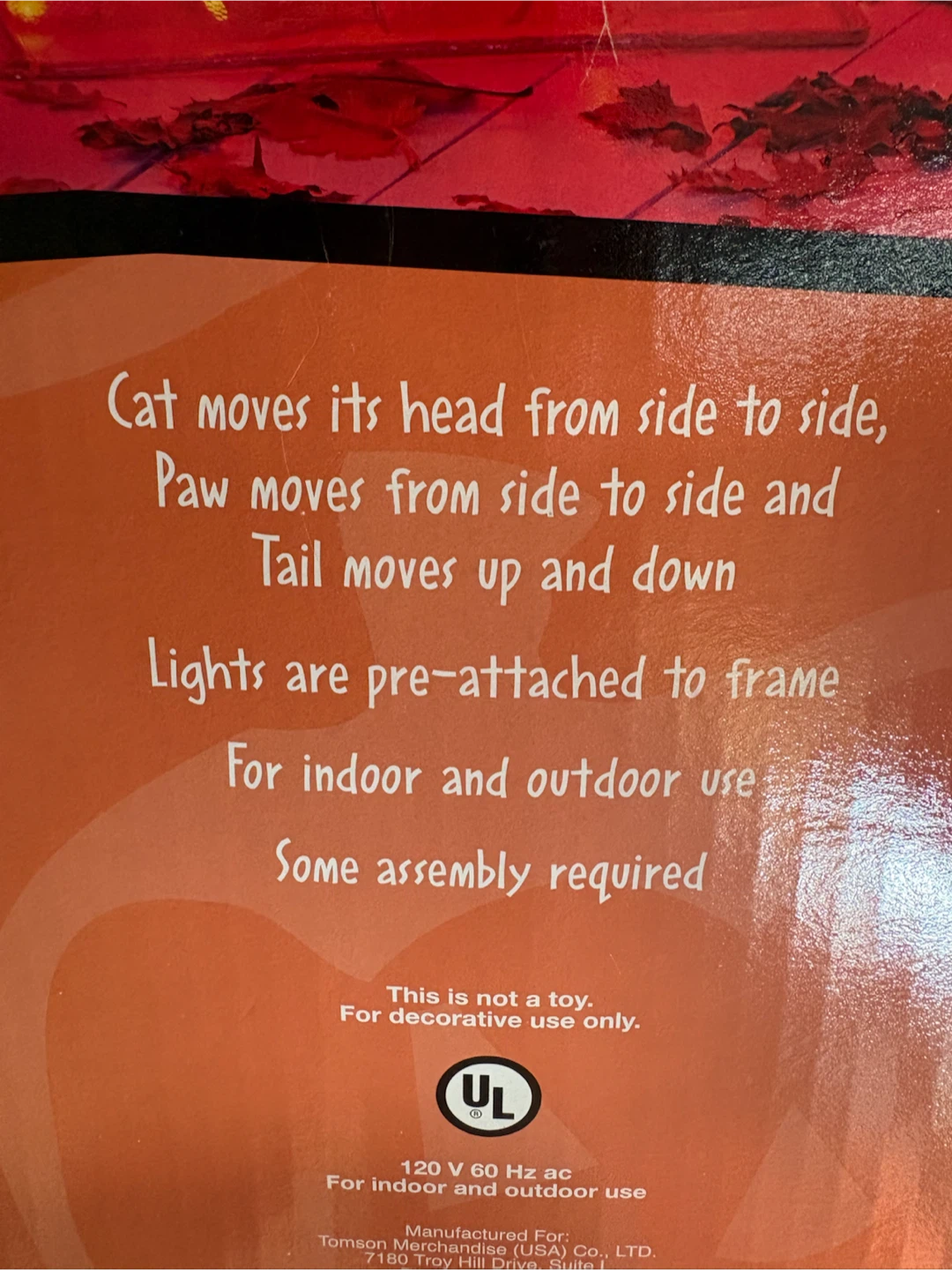 Animated Lighted Cat on Pumpkin Halloween Decoration - photo 4