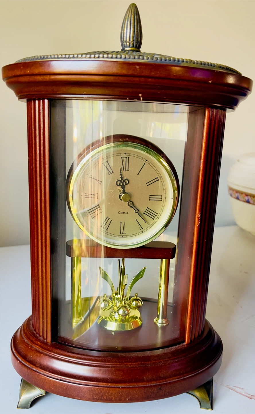 Wooden Mantel Clock with Pendulum