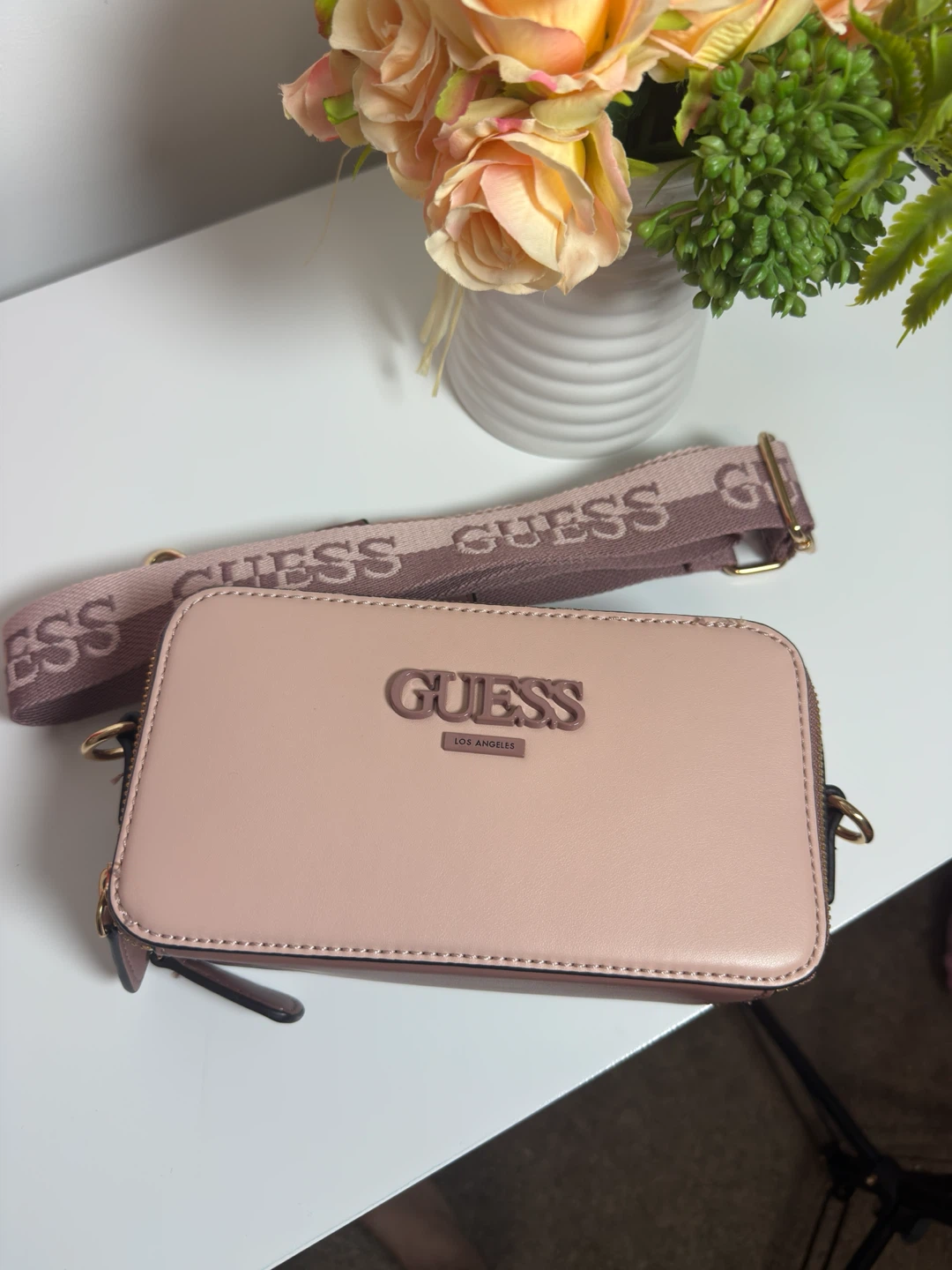 Authentic GUESS Crossbody Bag – Blush Pink – Like New